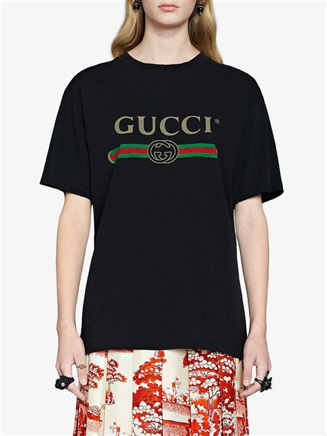 gucci logo cotton t-shirt women|t shirt gucci original.